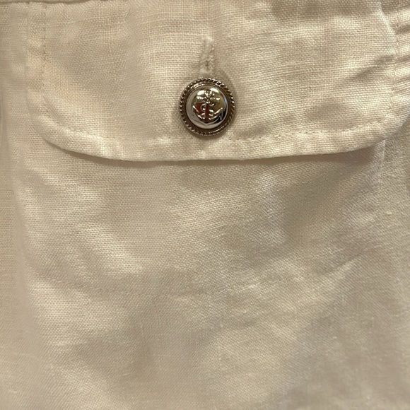 INC  White Linen  Jacket with Bejeweled Collar Women’s Small - Picture 7 of 8